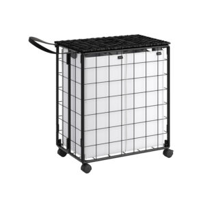 SONGMICS Laundry Basket 110 L black-white