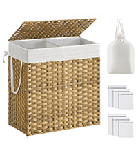 SONGMICS h?ndv?vet vasket?jskurv lavet af syntetisk rattan