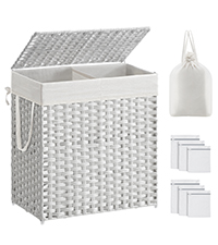 SONGMICS h?ndv?vet vasket?jskurv lavet af syntetisk rattan