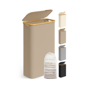 SONGMICS laundry basket 65 L with lid 150 L 42 x 22.5 x 70.5 cm camel brown