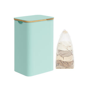 SONGMICS 90-liter laundry basket with removable laundry bag, mint green