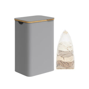 SONGMICS 90-liter laundry basket with removable laundry bag, dove gray