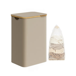 SONGMICS 90-liter laundry basket with removable laundry bag, camel brown