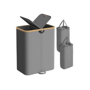 SONGMICS laundry basket with two compartments and lid