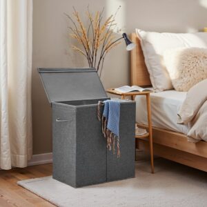SONGMICS Laundry Basket with 2 Compartments