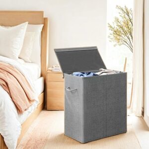 SONGMICS Imitation Linen Laundry Basket 142 L Gray