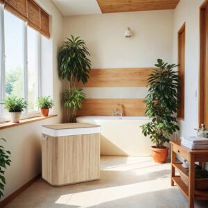 SONGMICS laundry basket, laundry collector 150 L, 3 compartments