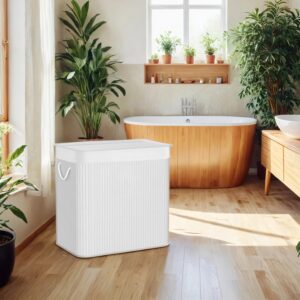 SONGMICS laundry basket, laundry collector 150 L, 3 compartments