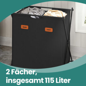 SONGMICS Laundry Basket, Laundry Collector 115 Liters, Laundry Box