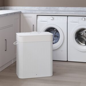 SONGMICS Laundry Basket 100 L Bamboo White