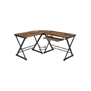 VASAGLE-kirjoituspöytä, vintage-ruskea-musta