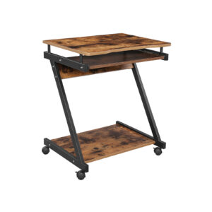 VASAGLE tietokonepöytä, jossa on näppäimistötaso, vintage-ruskea-musta