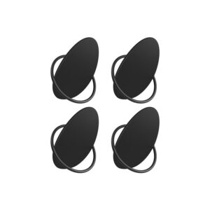 SONGMICS Coat Hooks, Set of 4, Egg Shape Design, Ink Black