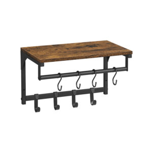 VASAGLE Wall coat rack with 8 hooks