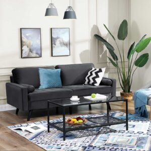 VASAGLE 3-sits soffa med sammetsklädsel