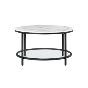 VASAGLE soffbord med 2 hyllor för vardagsrummet