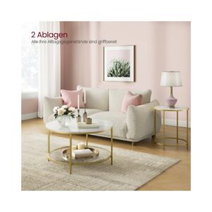 VASAGLE soffbord med glasplatta, modernt