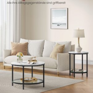 VASAGLE vardagsrumsbord med glasplatta och enkel montering