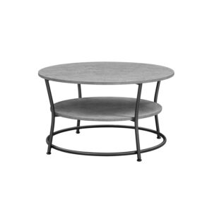 VASAGLE Round coffee table with shelf Industrial design
