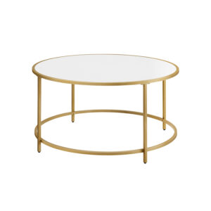 VASAGLE Round coffee table with metal frame