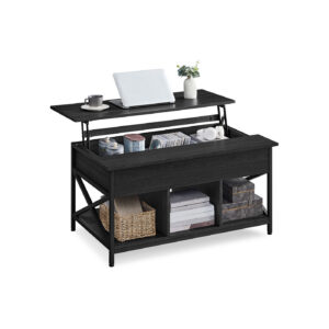 VASAGLE soffbord höj- och sänkbart antracitgrått-svart