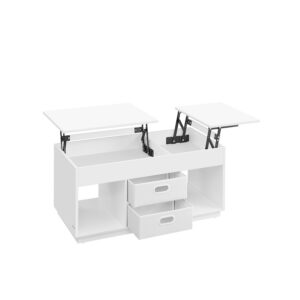 VASAGLE soffbord med 2 lådor och fack snövit