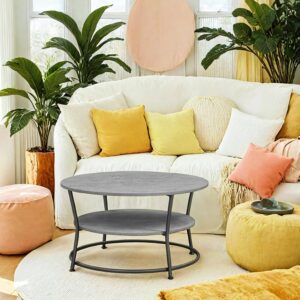 VASAGLE Round coffee table with storage Industrial design