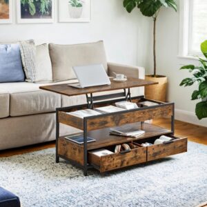 VASAGLE soffbord, vardagsrumsbord, höj- och sänkbart bordsskiva