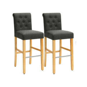 SONGMICS Bar Stools with Backrest, Set of 2