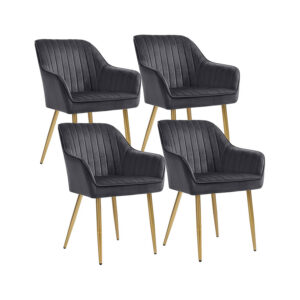 SONGMICS Dining Chairs 4-Piece Set Upholstered