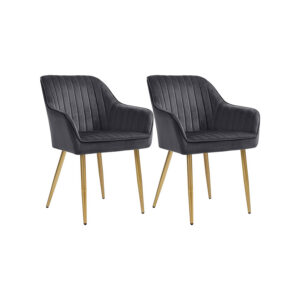 SONGMICS Dining Chairs, Set of 2 with Metal Legs