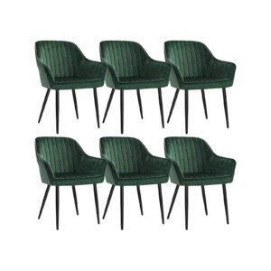 SONGMICS Dining Chairs 6-Piece Set with Velvet Cover Green