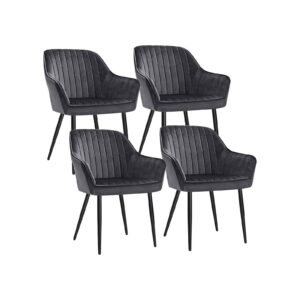SONGMICS Dining Chairs, Set of 4, Gray