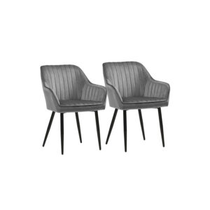 SONGMICS 2-delt s?t spisestuestole Lyse gr?