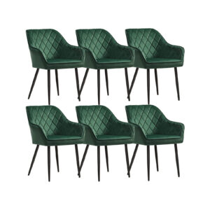 SONGMICS Dining Chairs 6-Piece Set with Armrests Green