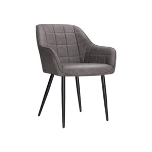 SONGMICS Dining Chair Armchair with PU Cover Gray