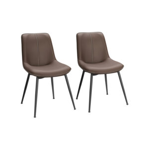 VASAGLE spisestuestol, 2 stk. med rygl?n, kastanjebrun