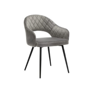 SONGMICS Dining Chair Velvet Gray