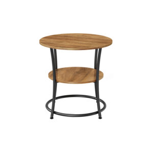 VASAGLE Side Table with 2 Shelves and Steel Frame