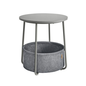 VASAGLE Side Table with Fabric Basket Modern