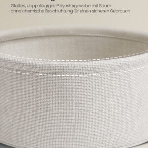 VASAGLE Round Side Table with Fabric Basket