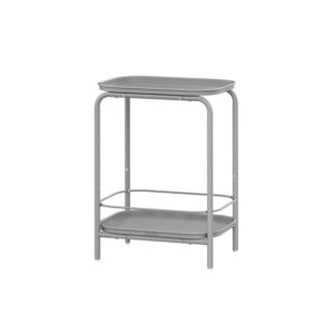 VASAGLE Side Table with 2 Levels, Modern Dove Gray
