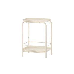 VASAGLE side table with 2 shelves, modern cream white