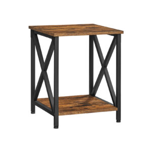 VASAGLE Side Table Vintage Brown-Black