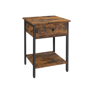 VASAGLE Side Table with Drawer Industrial Look