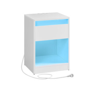 VASAGLE yöpöytä LED-valaistuksella moderni pilvinen valkoinen