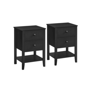 VASAGLE yöpöytä 2 kpl, 2 laatikkoa, musta