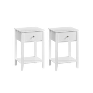 VASAGLE nattduksbord i bambu med låda