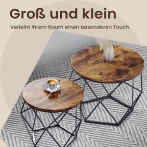 VASAGLE Set of 2 coffee tables, vintage brown-black