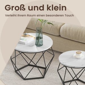 VASAGLE Sofabord, rundt, 2 stk. s?t, stuebord